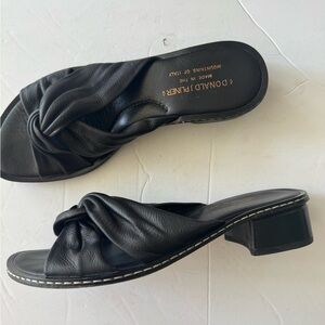Donald J. Pliner Black Women's Slide Sandals stacked heel size 8